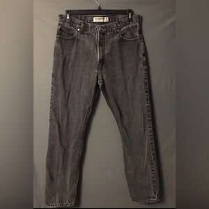 VTG Levis 505 Jeans Men's 36x34 Black Denim Regular Fit Straight Y2K